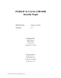 F5 BIG-IP 12.1.3.4 for LTM+APM Security Target