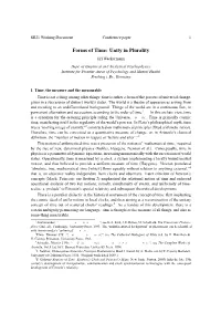 Forms of Time: Unity in Plurality Jirˇ´I Wackermann Dept