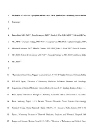 Influence of SIGLEC9 Polymorphisms on COPD Phenotypes Including Exacerbation