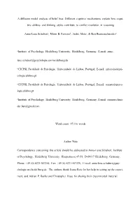 A Diffusion Model Analysis of Belief Bias: Different Cognitive Mechanisms Explain How Cogni