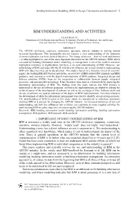 Bim Understanding and Activities
