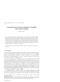 Comparing Four Bootstrap Methods for Stratified Three-Stage Sampling