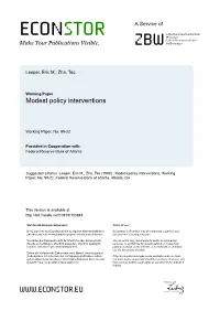 Modest Policy Interventions