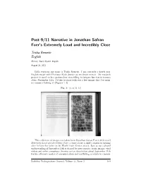 Post-9/11 Narrative in Jonathan Safran Foer's Extremely Loud And
