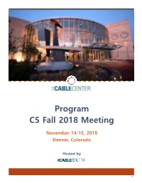 Program C5 Fall 2018 Meeting