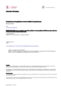 University of Groningen Development and Application of Novel Scaffolds In