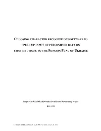 Choosing Character Recognition Software To