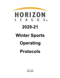 2020-21 Winter Sports Operating Protocols