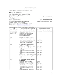 Auditor Credentials Form