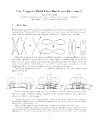 Can Magnetic Field Lines Break and Reconnect? Kirk T