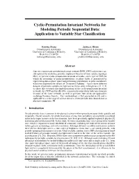 Cyclic-Permutation Invariant Networks for Modeling Periodic Sequential Data: Application to Variable Star Classification
