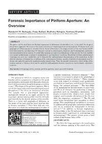 Forensic Importance of Piriform Aperture: an Overview