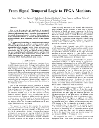 From Signal Temporal Logic to FPGA Monitors