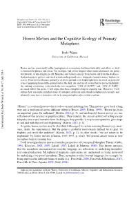 Horror Movies and the Cognitive Ecology of Primary Metaphors