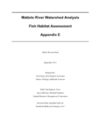 Mattole River Watershed Analysis Fish Habitat Assessment Appendix E