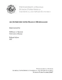 An Interview with Franco Modigliani
