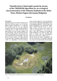 Classi Ication of Dystrophic Ponds by Means of the TWINSPAN Algorithm for an Ecological Characterisation of the Odonata Habita