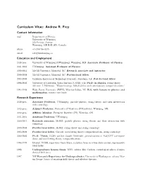 Curriculum Vitae: Andrew R. Frey