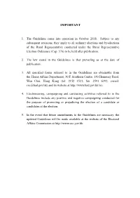 Guidelines on Election-Related Activities in Respect of the Rural Representative Election”;