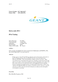 Ipv6 Testing