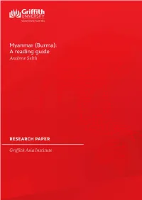 Myanmar (Burma): a Reading Guide Andrew Selth