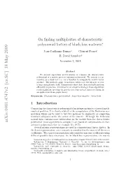 On Finding Multiplicities of Characteristic Polynomial Factors Of
