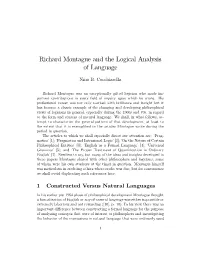 Richard Montague and the Logical Analysis of Language