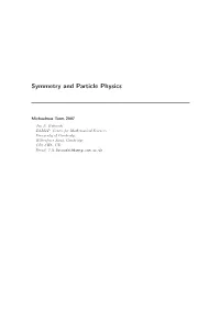 Symmetry and Particle Physics