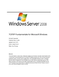 TCP/IP Fundamentals for Microsoft Windows