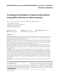 Teaching Professionalism to Saudi Nursing Students Using Guided Reﬂection on Clinical Vignettes