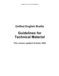 UEB Guidelines for Technical Material