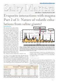 Warren, J. K. Volatile Evaporite Interactions with Magma, Part 2 of 3