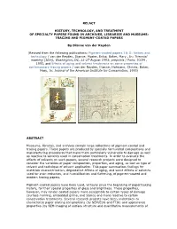 Conservation of Coated and Specialty Papers