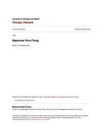 Maximum Price Fixing