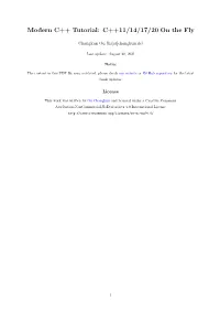 Modern C++ Tutorial: C++11/14/17/20 on the Fly