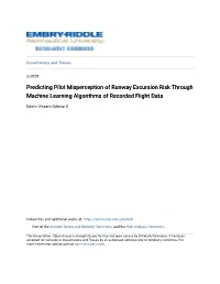 Predicting Pilot Misperception of Runway Excursion Risk Through Machine Learning Algorithms of Recorded Flight Data
