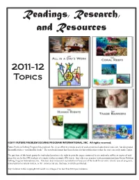 Readings, Research, and Resources