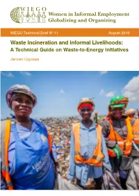 Waste Incineration and Informal Livelihoods: a Technical Guide on Waste-To-Energy Initiatives