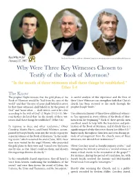 Why Were Three Key Witnesses Chosen to Testify of the Book Of