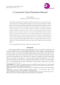 A Correction for Classic Performance Measures