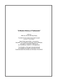 "A Modern History of Taekwondo"