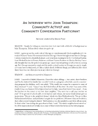 An Interview with John Thompson: Community Activist and Community Conversation Participant