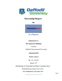 Internship Report On