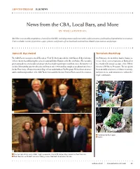 News from the CBA, Local Bars, and More