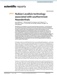 Nubian Levallois Technology Associated with Southernmost Neanderthals James Blinkhorn1,2*, Clément Zanolli3, Tim Compton4, Huw S