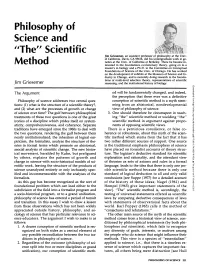 Philosophy of Science and "The" Scientific Method