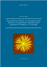 Sequential Price of Anarchy for Atomic Congestion Games with Limited Number of Players