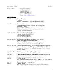 1 Keith Andrew Wailoo July 2013 Mailing Address