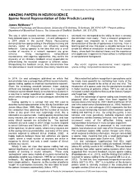 AMAZING PAPERS in NEUROSCIENCE Sparse Neural Representation of Odor Predicts Learning