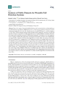 Analysis of Public Datasets for Wearable Fall Detection Systems